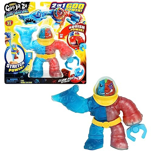 Heroes of GOO JIT Zu Deep GOO Sea – 16,5 cm große Figur Tyro mit 2-in-1-Schleim-Power; super Stretchy und dehnbar