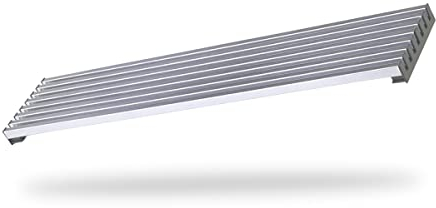 Rejilla de Ventilación para Horno o Frigorífico Inox - Ideal para Todo Tipo de Muebles de Cocina de 60 cm de Ancho - Medidas 59,8 x 12,4 cm - Rejilla de Aluminio con 7 lamas - Color Gris - Harte