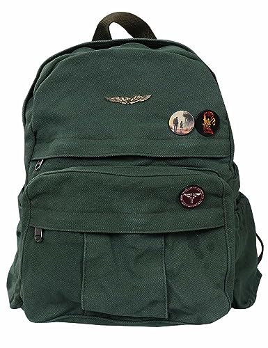 DANGANCOS Ellie Rücksack The Last Backpack Schultasche Casual Canvas Schulranzen Einstellbare Vintage Rucksack für Schule Wandern Reisen Unisex, Grün, Einheitsgröße, (29Man60016sfi3)