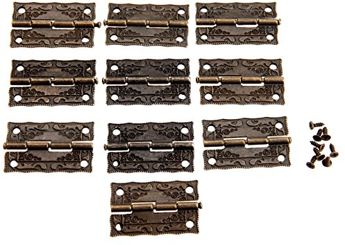 Scharnier für Schranktür 10 Stück Antike Bronze Schranktürscharniere for DIY Box Möbelscharniere mit Schrauben 4 Löcher Wohnaccessoire 36 * 23mm