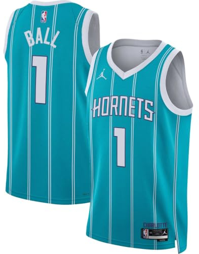 LaMelo Ball Charlotte Hornets NBA Kinder Jugend 8-20 Teal Icon Edition Swingman Trikot, Blaugrün/Ein Hauch von Paradies (Trace of Paradise), 8