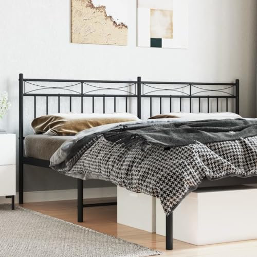 CKioict Betthaupt Wandkissen Bett Bettkopfteil Schlafzimmer Kopfteil Metall Schwarz 180 cmGeeignet für Schlafzimmer, Gästezimmer, Schlafsaal