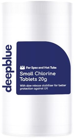 Deep Blue Professional - Mini 20g Stabilised Chlorine Tablets 1kg Slow Release | Made in UK | Swimming Pool & Spa Water Care for Regular Pool Maintenance and Water Clarity Support