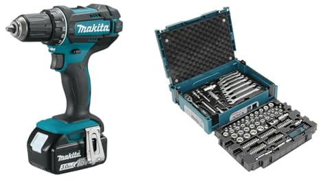 Perceuse visseuse 18V LXT (2x3,0 Ah) en MAKPAC - Makita DDF482RFJ & Coffret MAKPAC Outillage À Main 120 PCS E08713