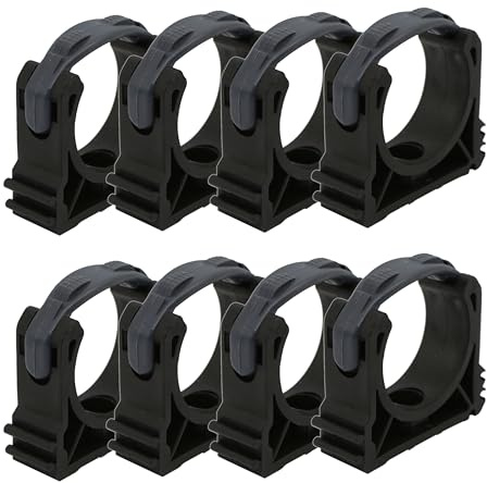 HAF 8X PVC Rohrschelle 40mm aus Kunststoff | Rohrklemme mit Verschlussbügel | Rohrhalter für PVC Rohr mit 40mm Außendurchmesser, Poolfitting, Schwimmbad, Poolverrohrung, Druckleitung, Rohrleitung