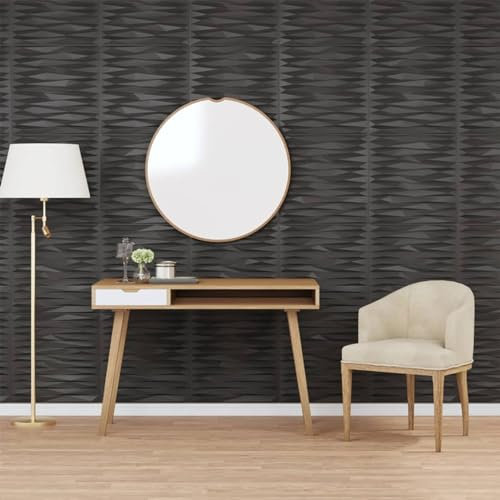 qohoio Panneaux muraux 24 pcs Noir 50x50 cm EPS 6 m² Pierre Panneau Mural Decoratif,Plaque PVC,Revetement Mural