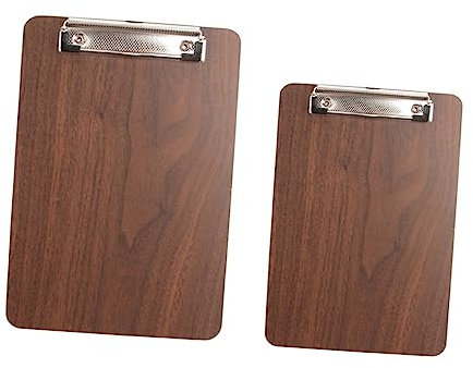SHINEOFI Support de Menu en Bois Lot de 2 A4 et A5 Pratique Clip Métallique Cuisine et Restaurant Utilisation Domestique