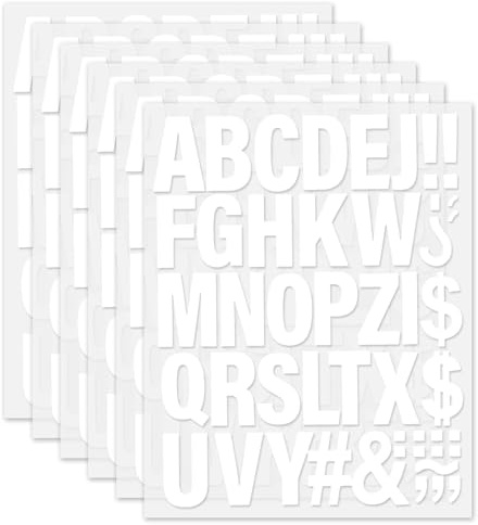White Iron on Letters for Clothes, 2 Inch Iron-on Heat Transfer Vinyl Letters for Clothing T Shirts Alphabets Name Printing 6 Sheets