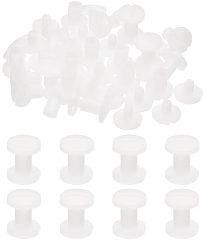 PATIKIL M5.5 x 7mm Tornillos de Libro de Plástico, 20 Sets Tornillo de Chicago de Encuadernación con Cabeza Ranurada Remache Poste de Unión para Álbum Acrílico Exhibición Soporte, Blanco