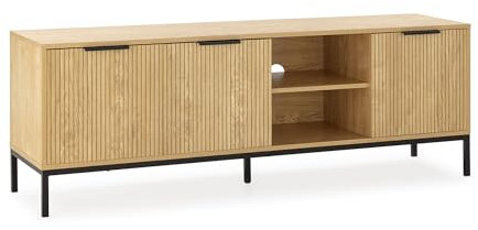 HOMN LIVING Mueble TV Mónica 3 Puertas Color Madera, 160 cm (Ancho) 40 cm (Profundo) 55 cm (Altura)