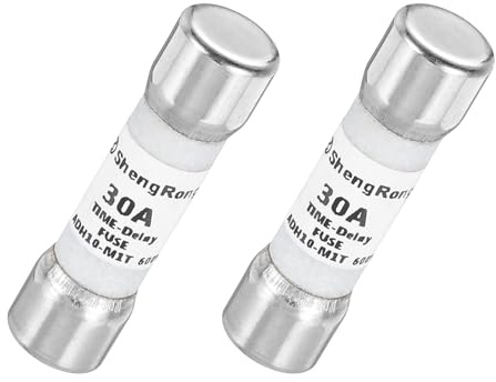 QUARKZMAN 2er Packung Glas Sicherung 30A, Träge Feinsicherung 10X38mm Zeitverzögerungssicherung 600V AC für DIY-Inverter-Schaltkreisplatine