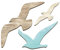 PRETYZOOM Seaside Home Decor Mediterraner Stil 3-teiliges Wandbild Mit Möwen Aus Holz Für