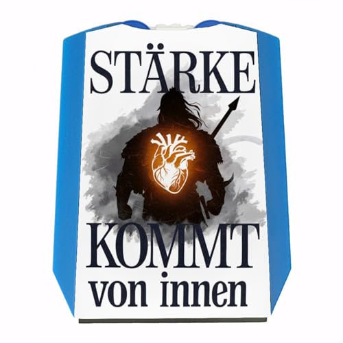 speecheese Stärke kommt von innen Parkscheibe - Silhouette Krieger Eiskratzer mit Spruch für motivierte Autofahrer