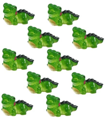 MOLUCKFU Figurines Lot de 10 Pièces Vertes en Résine Miniatures Crocodile