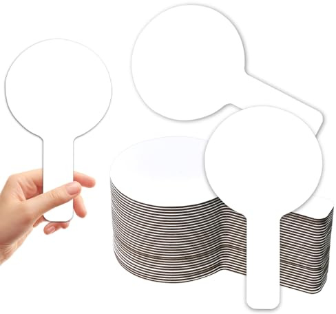 Zuxbolf 30 Stück trocken abwischbare Antwortpaddel Tafel Handheld 23x13cm