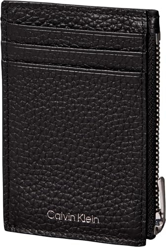 Calvin Klein Herren Kartenetui Foil Emboss aus Leder, Schwarz (Black), Einheitsgröße