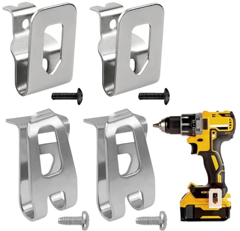 4 Clips Ganchos De Repuesto Para Taladro Eléctrico, Ganchos De Acero Inoxidable, Para Dewalt 18v 20v, Ganchos Con Tornillos, Clip Cinturón Metal Plateado, Para Makita 12v DHP480 HP457 XFD01 DTD144