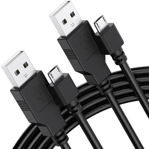 PS4 Controller Charger Cable,2 Pack 1.8M/6FT Micro USB Cable Charging Sync Cord for Sony PlayStation 4/Dualshock 4/PS-4 Slim/P-S4 Pro,Microsoft Xbox One S/One X,Play and Charge Wire (PS4 3M +3M)