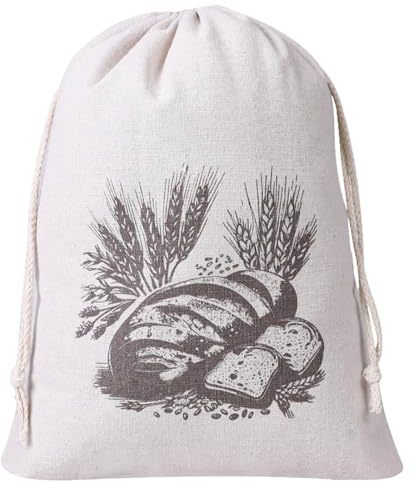 1 sac à pain - Panier à pain - Sac en tissu avec cordon de serrage - Sac à pain - Sac à pain - Rangement frais - Sac à pain - Sacs de boulangerie