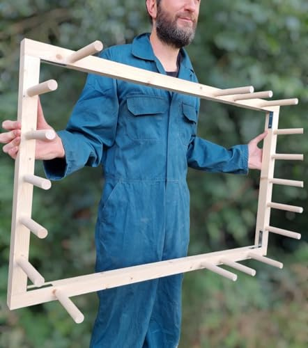 Austin Commerce Wooden Warping Board Warp Yarn Weaving Loom Frame Wood Dowels Handmade in UK (Large)