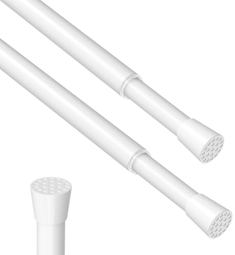 AIZESI Lot de 2 tringles à rideau sans perçage 59-100cm pour fenêtre, blanc