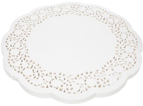 ROMISBABA Napperons en Dentelle Blanche Ronds 30 CM Papier Cuisson Résistant à L'Huile 140 Feuilles pour Décoration de Table Pâtisserie Fêtes Mariages et Anniversaires