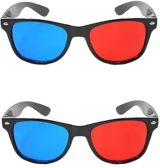3D-Brille, universal, TV-, Film-, Video-Rahmen, 3D-Brille, DVD-Spiel, Glas, 3D-Stil, Brille für 3D-Filme, Spiele, 3D-Brille, leicht, schlichtes Design, 3D-Brillen-Zubehör, Rot und Blau, 2 Stück