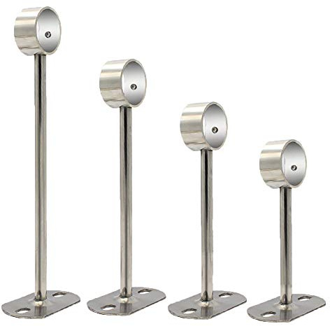 Set di 4 staffe per asta per tende in acciaio inox, montaggio a parete, supporto per asta per tenda da doccia, armadio, barra appendiabiti per camera da letto