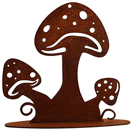 Patine Champignon / Champignons Deco métallique pour la Automne, orné Elle pour entrée de la maison, Komode ou Rebords de fenêtre