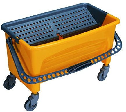 Euroservice - Secchio Rettangolare per Pulizie con Ruote e strizzavello 42 Lt