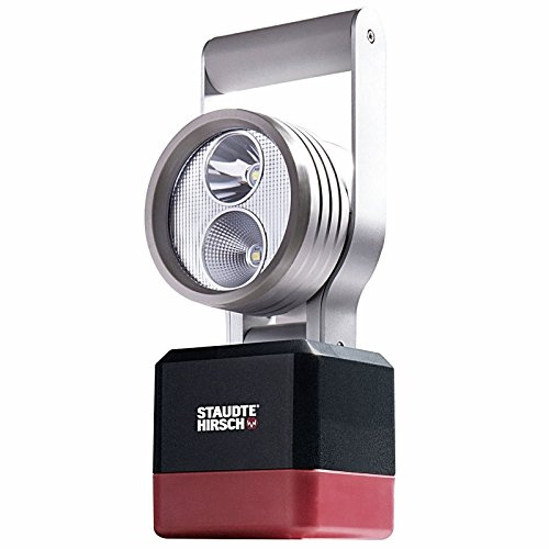STAUDTE HIRSCH LED Arbeitsleuchte SH-5.100, 2 x 8 Watt, 2 x 1.040 lm, 8000 mAh Li-Ion-Akku, 5 Leuchtmodi, bis 250 m, IP54, Notlichtfunktion, 6500 K