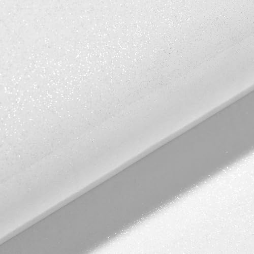 Livelynine Klebefolie Weiß Hochglanz Möbelfolie Selbstklebend Möbel Klebefolie Küchenfronten Selbstklebende Folie für Möbel Schränke Küche Küchenschrank Folie Bekleben Wasserdichte Mit Glitzer 40CMx2M