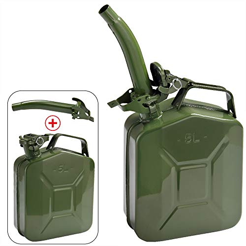 Monzana Tanica Benzina 5L con Beccuccio Certificazione-UN Metallo Diesel Contenitore Carburante