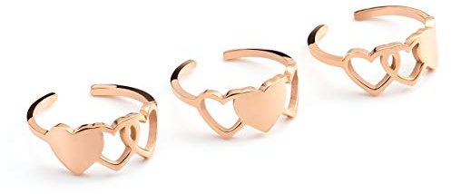 CHENVA 3 Sisters Ring Set Three Heart Rings of 3 Friendship Ring 3 Sister Gift (3 Sister Ring RG)