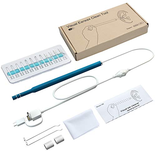 Ohr Wachs Entferner HD Kamera 1,3 Megapixel 3 in 1 Ohr Kamera Scope Ohr Wachs Removal Kit Blau