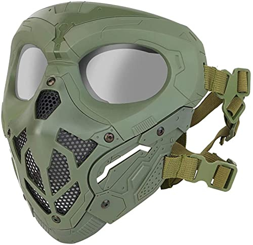 NC Taktische Airsoft-Maske Schädel-Vollmaske mit Schutzbrille, geeignet Für PJ-Helm Airsoft Paintball Cosplay-Kostümhockey