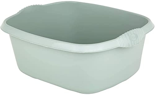 JMS we create smile - 39cm Rectangular Kitchen Washing Up Bowl Basin Mixing | Plastic Bowl (Silver Sage)