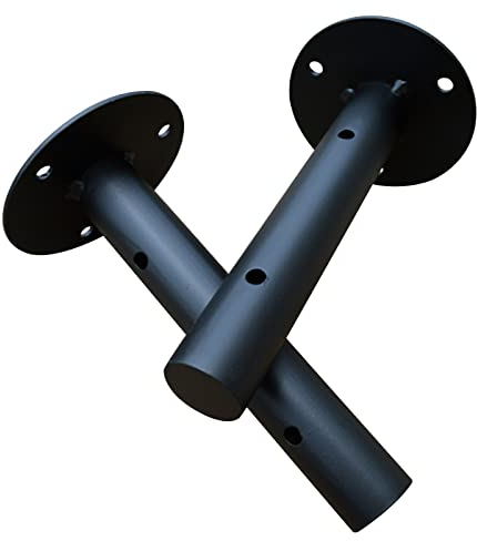 Schwarze Runde Rohr Regalhalterungen Schwerlast Eisen Metall Dekoration Wandhalterung Regalträger, für Küche, Schlafzimmer, Lager, 2 Stück (300mm/11.8in)