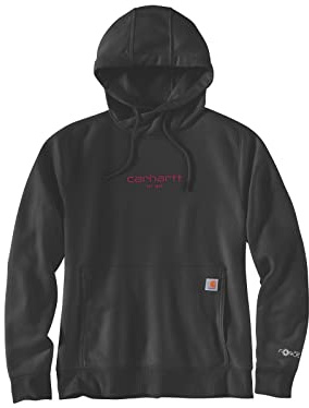 Carhartt Felpa con cappuccio da donna Force Relaxed Fit leggera, nero, Small
