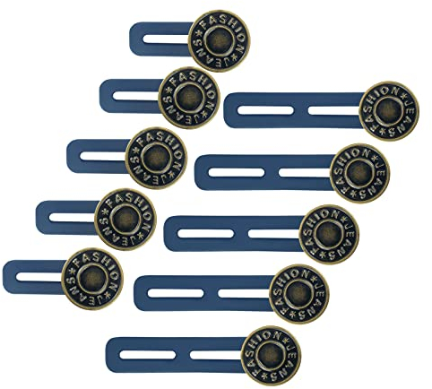 Andiker Hosenbunderweiterung Knopf, 2 Längen Knopfverlängerung elastische Taille Extender Metallknöpfe für schwangere Frauen, Männer, verstellbare nahtlose Sofortknöpfe für Hosen Jeans (10)