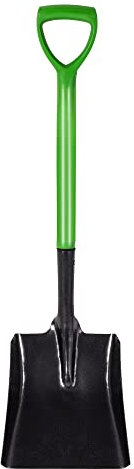 Jazooli Garden Shovel - Durable, Rust Resistant, Heavy Duty Carbon Steel | Wide Shovel for Digging Soil, Borders, Snow, Gravel, Farming | Strong Gardening Spade