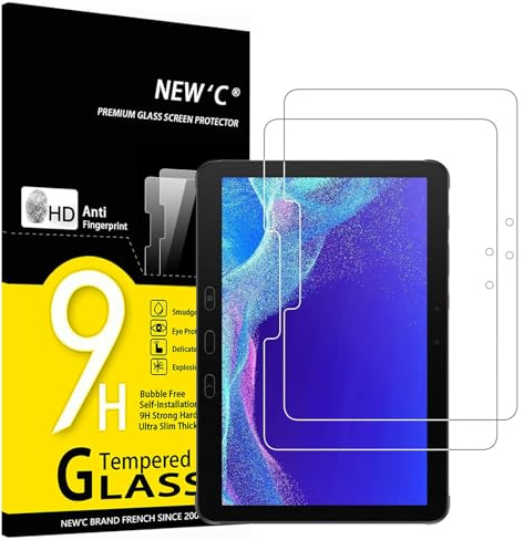NEW'C 2 Stück, Panzer Schutz Glas für Samsung Galaxy Tab Active4 Pro 10,1 Zoll 2022(T630/T638)/ Tab Active Pro 10,1 Zoll 2019(T540/T547), 9H Härte,HD Displayschutzfolie, 0.33mm Ultra-klar