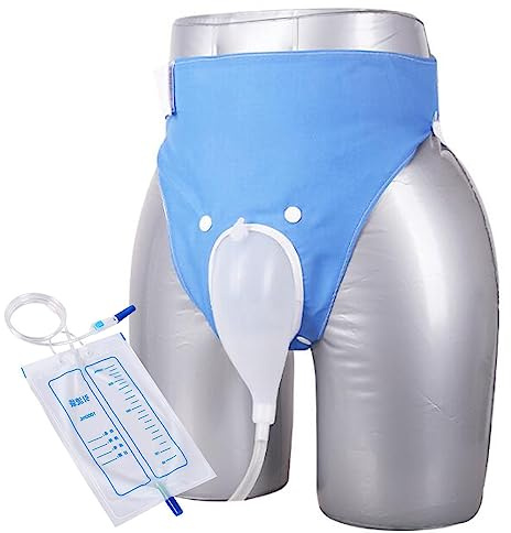 Bolsa de Recolección de Orina,Colector de Orina con Bolsas de Catéter de Orina,Colector Urinario Hombre Usable Masculino Silicona Adultos Alta Capacidad Limpio Reutilizable Ancianos,Elderly,1 Pcs