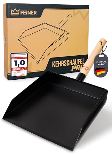FEINER® | Kehrschaufel PRO® TM - 3160 | Robustes Kehrblech | Metall | Schwarz Pulverbeschichtet | Schaufel | Haus – Hof – Garten | Handwerk – Baustelle | Industrie- Handel.