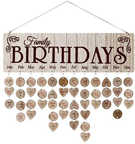CAXUSD 1 Satz Hängekalender aus Holz Mutter Wandkalender aus Holz DIY Geschenke Weihnachtssto hölzernes Hängebrett Wohndeokr Weihnachten Dekorationen Auflistung schmücken Bräutigam Bambus