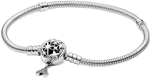 HappyStar armband dam silver 925, damarmband för pärlor berlocker, kompatibel med Pandora Charms., 7.1 Zoll/18 cm（Für Handgelenkgröße 5.9in）, Sterlingsilver Zirkonium, Cubic Zirconia