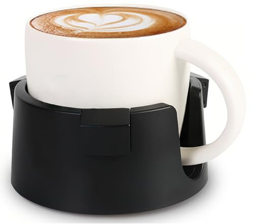 Getränkehalter rutschfest Schwarz, Becherhalter Universal, Fängt Wassertropfen auf, Boden mit 3M-Klebeband, um EIN Umkippen der Becher zu verhindern, Guter Schutz für Elektronische Produkte (Schwarz)