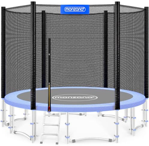 Monzana® Red Seguridad Trampolín Ø183/244/305/366/427cm Repuesto Reemplazo Cama Elástica Exterior Resistente Rayos UV 6-8 Postes Protección Infantil
