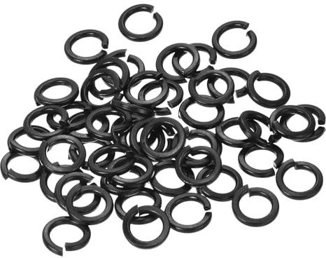 QUARKZMAN Arandela de Seguridad Dividida, M8 304 Arandela de Seguridad de Resorte de Acero Inoxidable 50 piezas, Negro