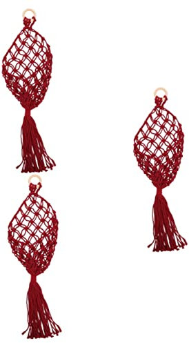 Amosfun Lot De 3 Paniers À Légumes Suspendus Paniers Muraux Pour Produits Hamac À Fruits En Macramé Panier De Rangement Tissé Pour Fruits